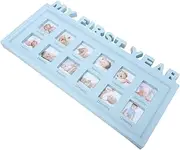 Hohopeti Shower Decor 12 Month Milestone Photo Frame Infant Growth Record Wall or Tabletop Display