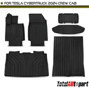 6x Black Floor Mats Liners for Tesla Cybertruck 2024 Crew Cab Front & Rear Side