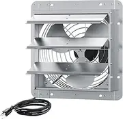 300mm Shutter Exhaust Fan, Aluminum Wall Mounted Exhaust Fan, 1476 CMH (410 L/S) High Speed Automatic Shutter Attic Fan, Vent Fan For Greenhouse,Shed,Shop,Garage