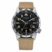 Citizen Mens Citizen Eco Drive Nylon Strap Black Dial Watch (BM7550-10E)