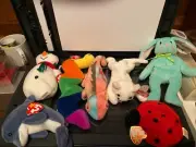 TY Beanie Babies ~ Flip, Echo, Hippity, Lucky, Iggy, Snowball & Inch Very RARE