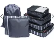 New Dsw Packing Set 7 Navy White Strips Travel Accesories