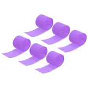 6pcs Crepe Paper Streamer 32ft Long 1.37 Inch Wide, Light Purple