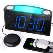 Extra Loud Vibrating Alarm Clock with Bed Shaker for Heavy Sleepers,Digital
