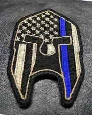 MOLON SKULL USA FLAG POLICE THIN BLUE LINE TACTICAL SWAT HOOK PATCH