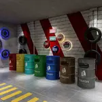 戶外垃圾桶 工業風鐵汽油桶戶外垃圾桶208L大容量個性創意帶蓋垃圾箱大號商用
