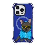 iPhone 16 Pro Bounce Case MagSafe Compatible Hipster Frenchie - Black