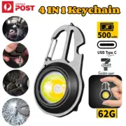 Mini Keychain LED Rechargeable Flashlight Torch Wrench Hammer Screwdriver USB
