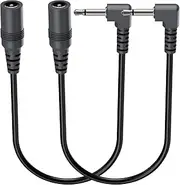 tunghey 2Pack 5.5mm (2.1mm) to 3.5mm (1/8") Power Supply Converter Cable DC Line Positive Tip Compatible with Ele-ctro Har-monix EH D-OD Guitar Pedals 15cm