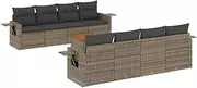 Garden Sofa Set with Cushions Modular Sofa 9 Piece Grey Poly Rattan vidaXL