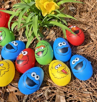 12 PK Sesame Street Easter Eggs Big Bird Cookie Monster Elmo Easter Egg Hunt NEW