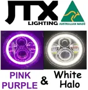 1pr 7" LED Headlights PURPLE and WHITE Halo MG MGA MGB Midget GT