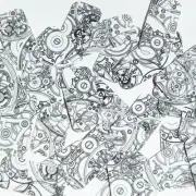 Rectangle Sequin 1.5" x .75" Steampunk Clockworks on White Opaque Paillettes
