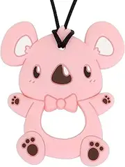 Panny & Mody Australian Local Manufacturer Sensory Chew Necklace for Boys and Girls, Silicone Koala Teether Toy, Fashion Chewellery for Kids with Autism ADHD SPD, or Special Needs (Pink)