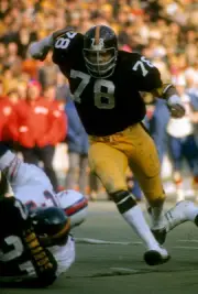 Defensive End Dwight White Pittsburgh Steelers in action v the Bu- 1974 Photo