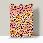 Leopard Print Women Girl Warm Bedspread Sofa Throw Blanket Holiday Birthday Gift