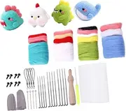 YOSADIER 4Set Needle Felting Kit for Beginners Adorable Wool Doll Craft Includes Tools and Instructions for DIY Animal Decorations Starter Kit for Creative Projects