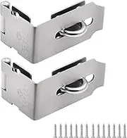 GEMASP Hasp Latch 2 Pack, 90 Degree Solid 304 Stainless Steel File Cabinet Lock Desk Drawer Lock, Safe Security Padlock Latch Hasp Lock for Personal Privacy