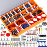 PLUSINNO Fishing Accessories Kit, 263pcs Fishing Tackle Kit with Tackle Box I