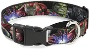Dog Collar Martingale 7 Vivid Avengers Action Poses 13 to 18 Inches 1.5 Inch Wide