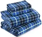 RUVANTI Flannel Sheets King Size - 100% Cotton Brushed King Size Sheets Set -