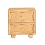 [Sleeping Giant] Baxter Mango Wood and Rattan Bedside Table - 2 Drawer