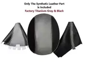 For Forester 2009 2010 2011 Black & Gray Vinyl Console E-brake Shift Boot Cover