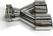 Exhaust Tail Pipe One Pair Stainless Steel 63mm Inlet 76mm Outlet Dual Pipe Exhaust System Muffler Car Exhaust Tip Pipes Exhaust Tip(60MM IN 89MM OUT)