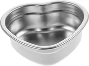 Heart Shaped Snack Plate Stainless Steel Dishes Heart Shaped Plates Vegetable Tray Platter Sauce Dipping Bowl Ketchup Bowl Heart Shape Bowl Serving Plate Portable Snack Plate Metal (Color : Silver,