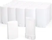 Furnido 15ml Travel Deodorant Containers,Top-Fill,Empty Plastic Oval Lip Balm Tubes for Chapstick,Lip Balm,Lotion Bar Sticks,Salve,Homemade Solid Lotion,Sample Size Deodorant-30 Pack,White