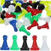 Gogogmee 96pcs Educational Plastic Chess Pieces Hollow Checkers for Board Games Random Colors for Family Fun Random Color