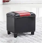 Vanities Benches, Desk Stools, Leather Piano Stool, Footstools (Color : Black)