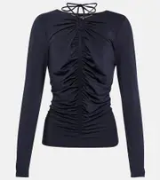 [Veronica Beard] Veronica Beard Roque keyhole jersey top AU 16 blue