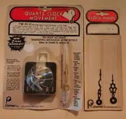 Vintage Primex Black Clock Hands # 990 & Battery Operated Quartz Clock Movement