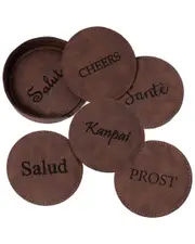 Bey-Berk 6 Cheers Coaster Set with Holder