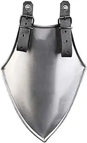 [MEDIEVAL CRAFT] Steel Galahad Shield Tasset LARP Combat Thigh Armour, Silver