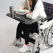 Removable Wooden Table, Universal Tray Table with Mobile Phone Stand and Water Cup Slot, Lap Tray Table Accessories for Reading Eating