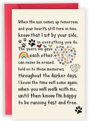 Abeletree Pet Loss Sympathy Card for Dog Cat, Dog Sympathy Card, Pet Memorial Gifts, Sympathy Gifts Loss of Dog Cat Pet, Small Dog Condolence Card for Dog Lover