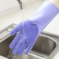 在飛比找蝦皮購物優惠-HoHo居家清潔用品🔥 矽膠洗碗手套 魔術手套 多功能清潔手