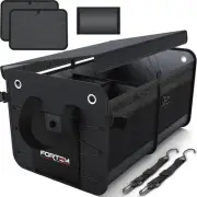 FORTEM Car Boot Organiser, Tidy, 2 Compartments, Black