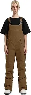[HIEEKDER] Women's Ski Bib Snow Pants Thigh Bib Overalls Outdoor Bibs Ski Pants Soft Waterproof Insulated Ripstop Snowboarding