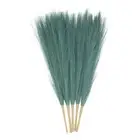5pcs Dried Faux Pampas Grass 17" Artificial Pampas Grass Decor Dark Blue