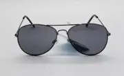 FGX FOSTER GRANT BRAND METALLIC GRAY AVIATOR STYLE SUNGLASSES 100% UVA & UVB