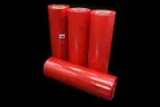 Tripact 11" x 19" LDPE RED Plastic Flat Open Poly Bag Roll 1.25 mil - 8 Rolls -