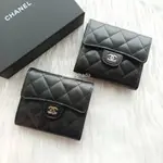 CHANEL 人氣款 CF 黑荔枝皮銀釦 經典三折短夾 $3XXXX 現貨在台 早買早享受