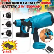 800ML Electric Spray Gun Cordless Paint Sprayer Electric High Pressure Airbrush