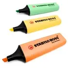 3 x STABILO BOSS Original Pastel Highlighter Markers - Peach, Yellow, and Mint