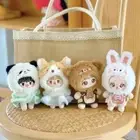 Panda Labubu Doll Head Cover Plush Doll Cloth Set for Labubu Decoration