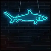 Sign Lamp Shark Neon Light Sign for Home Bedroom Aquarium Zoo Bar Party Wall Art Decoration 40x14cm