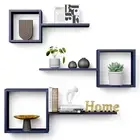 Wooden Square Floating Shelves Wall Mount, Floating Cube Wall Shelves Set of